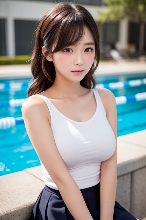 (((Beautiful woman swimming in an indoor swimming pool:1.3))),(((Sports towel))), (Competition Swimwear:1.7)),(((White one piece swimsuit))),Crying face,tears,Cute Face,Shiny light brown and orange striped short hair,Perfect round face,iris,(hairpin、Floating Hair、),Big Breasts.Professional Lighting,Cinematic Light,(Tabletop,highest quality,Ultra-high resolution output images,) ,(8K quality),(Picture Mode Ultra HD),

