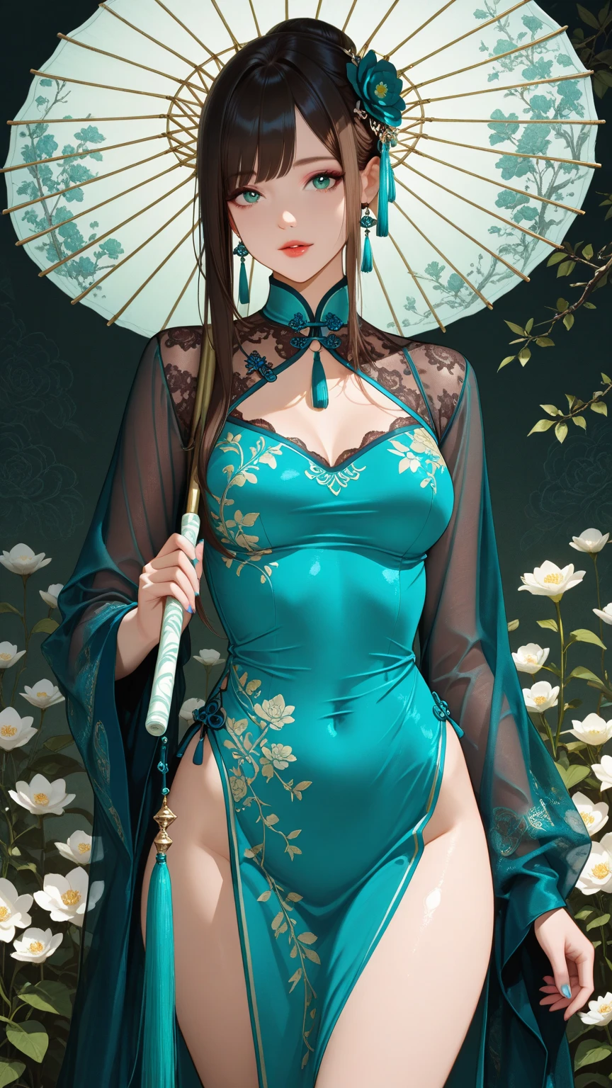legends,Purple background,deep Purple,Dark tones,Pink big breasts,lotuses,foreground,lotus flower,Green bamboo vista,(snow landscape),((Ancient Chinese red Hanfu beauty standing in a sea of flowers smiling)),Melon seed face,Willow eyebrows,Cherry small mouth,(Black eyes),Gentle atmosphere,closeup cleavage,Perfect facial features,(The hair is meticulously depicted),(The face is carefully depicted),Works of masters,(The flowers are carefully depicted),super-fine,high qulity,A high resolution,The composition is perfect,((tmasterpiece))Bigchest,Big breasts Thin waist,long leges,Buttock augmentation,Raised sexy,Bare ,Bare breasts,Wuxia style,gallant woman,(Wearing:Blue Hanfu)