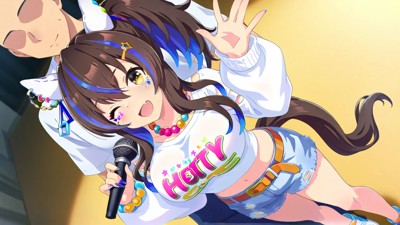 NIIGAKIHINA, PURPLE HAIR, TWO-TONE HAIR, SPLIT-COLOR HAIR, PINK HAIR, BLUNT BANGS, VERY LONG HAIR, PURPLE EYES, large breasts, live stage, solo, nipple, naked, crying, snow, Peeing, lactation, projectile lactation,  (Sweating profusely, Love juice, Wet Woman, female ejaculation)