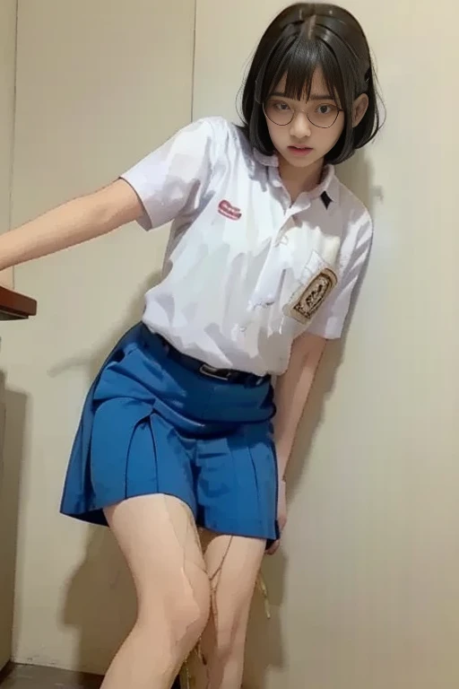 (pp clothes), (realistic), girl showing her panty, show underwear, standing, open legs, view to front, view to camera, wear underwear, visible underwear, Indonesian face, bedroom situation, (urination:1.4), (incontinence), (peeing:1.3), (Indonesian face), A kidnap girl tie to a chair peeing in skirt, peeing herself, peeing, pissing, peeing self, wetting her clothes, can't hold her pee face, wetting herself desperate, pee desperation pose, her body can't hold her pee and wets herself, showing absolute desperation peeing herself, pee runing down her legs, standing up, hyper pee desperate face, big pee puddle.