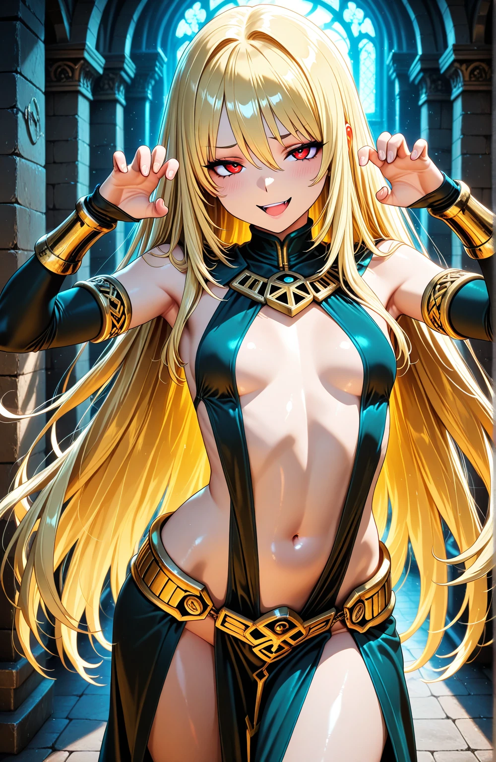 Golden Darkness、Yami、Blonde twin tails、Black battle dresmall breasts、beautiful girl