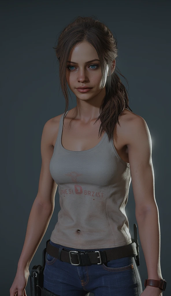 21 year old Clementine from Telltale Games the Walking Dead.   She is wearing a micro miniskirt and a croptop. 