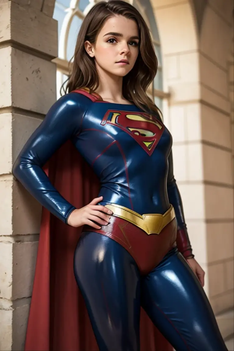 Looks like evangeline lilly, heavy muscular bodybuilder physique, muscular body, muscular woman,bulging biceps,muscular female, heavy figure, wide body, Wearing modern intricate supergirl outfit with skirt, thick figure, Capture supergirl in a luminous photograph that showcases her fearless spirit and undeniable beauty, Bring her to life with intricate details and a realistic portrayal,detailed skin, perfect eyes, highlighting her iconic symmetry, Realism, textured skin, super detail, award winning, best quality, 16k, retina, ruined place cinematic background, cinematic lighting,