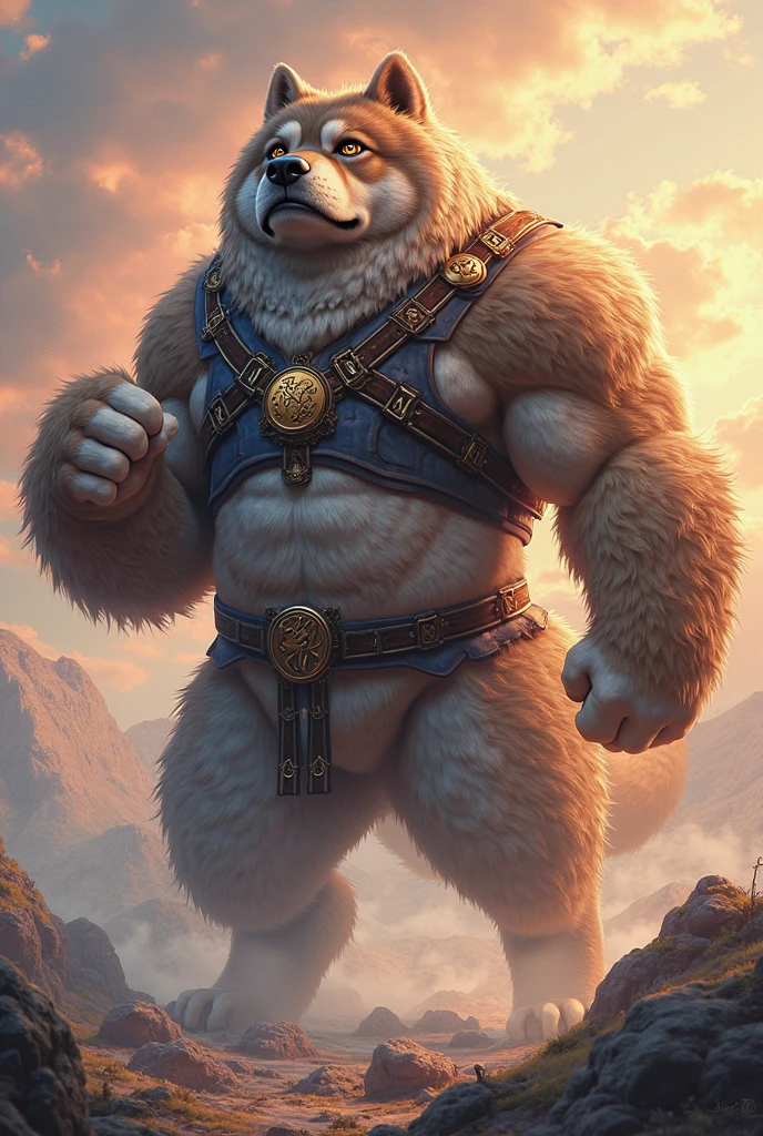 masterpiece, best quality, 8k resolution, Very detailed, hairy,(((polar bear)),(((Mature))),(((beard))),(((fat))),(((White hair all over body))),(((portrait))),(((White hair))),(((Looking forward))),For the audience,(((Sackcloth))),(((Standing))),(((countryside))),Highest quality scene,(((whole body))),((( Blue Eyes))),(((Legs apart))),(((Fat-enclosed muscle))),(((Round face))),(((alone))),(((Strong body))),(((Hip bulge))),(((Sweat)))