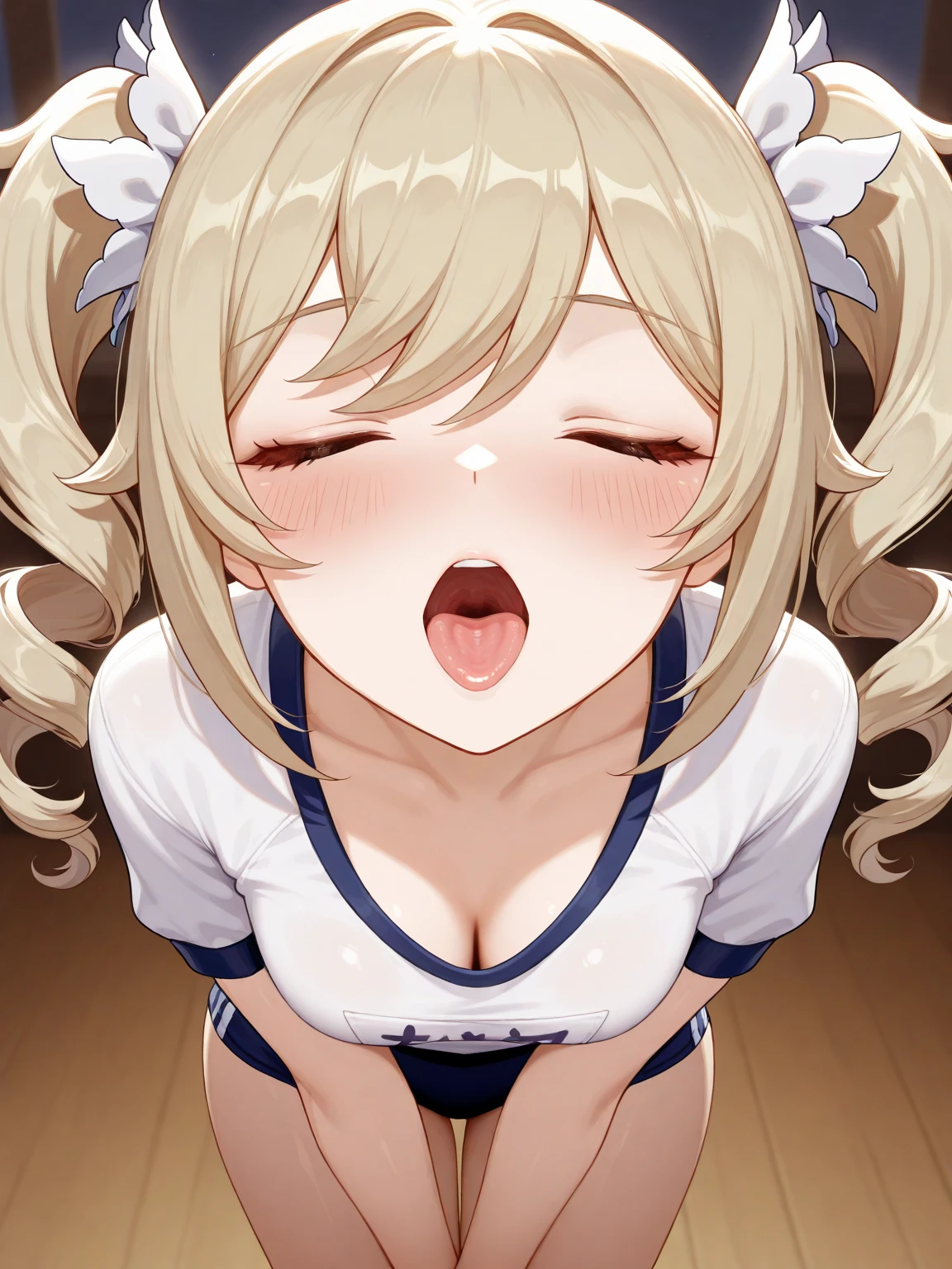 anime artwork, score_9, score_8_up, score_7_up, score_6_up, score_5_up, score_4_up, floox style //////Himiko toga, big breasts, she is 24 years old, style_3, ,giggling , , naked,, yellow eyes, , nude, grey background, ,, 1boy, , blush, , penis, light-skinned male, pov, tank top, paizuri, wet outfit, , big penis, squeezed breasts, wet top, cum on breasts, facial,  leaning forward
