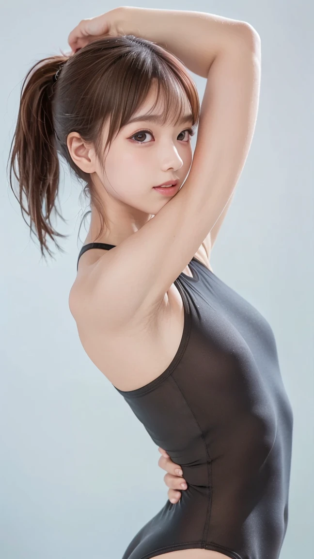 White gymnastics set twins cute chinese girl