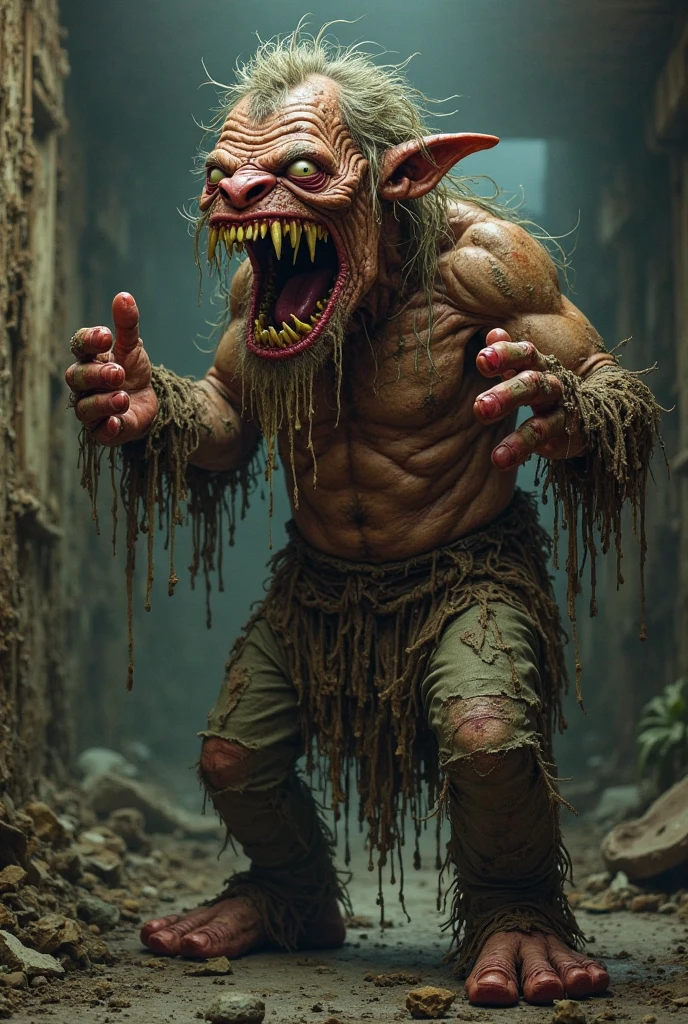 Troll eating human flesh.