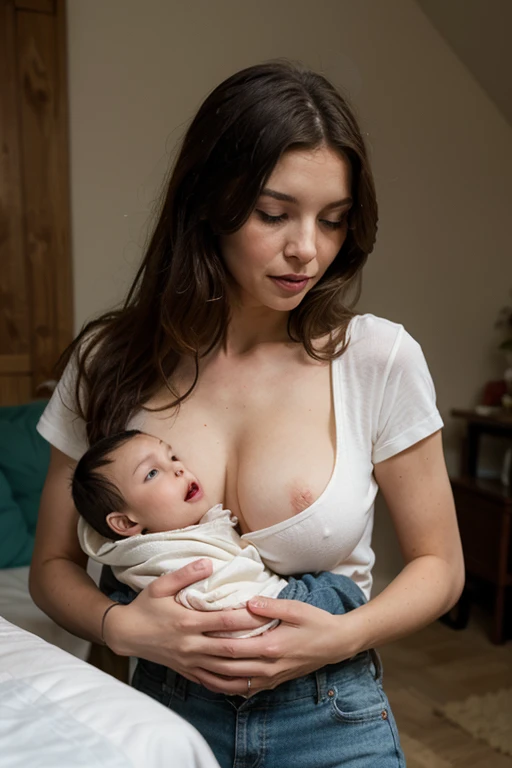 Bimbo and newborn baby 