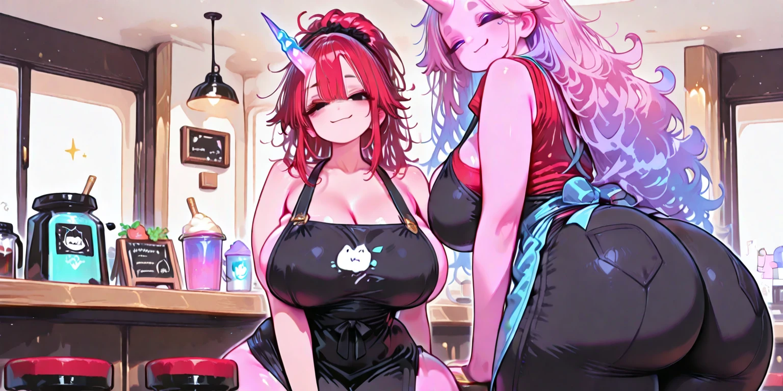1girl, feminine, background, (freckles), blush, loose pink hair, huge breasts, ((sweat)), view from side, evening shadows, hot breath, dimmed lighting, standing, sweaty, ((sweating)), (sweat), big ass, wide hips, toned body, cow ears and small cow horns, cow tail, cow girl, (motion lines), voluptuous, mature, milf, flustered, bent over, duo, (ugly and fat and balding and middle-aged man), ugly middle-aged man fucking cowgirl from behind, sex, standing doggystyle, (motion lines), thrusting, view from front, long loose hair, (girl facing viewer), (the man has a double chin and is balding), hip grab with both hands, rough sex, spread legs, detailed background, slave collar, rape, male face out of frame, big ass, involuntary panting, opulent bar at night, cowgirl is reluctant and uncomfortable being fucked, cowgirl is frowning and unhappy, girl hates being fucked, man slapping girls ass, straight hair, bar, tables, chairs, windows, alcohol bottles, voluptuous woman, ((motion lines)), breast squish, pricelist, (public use),