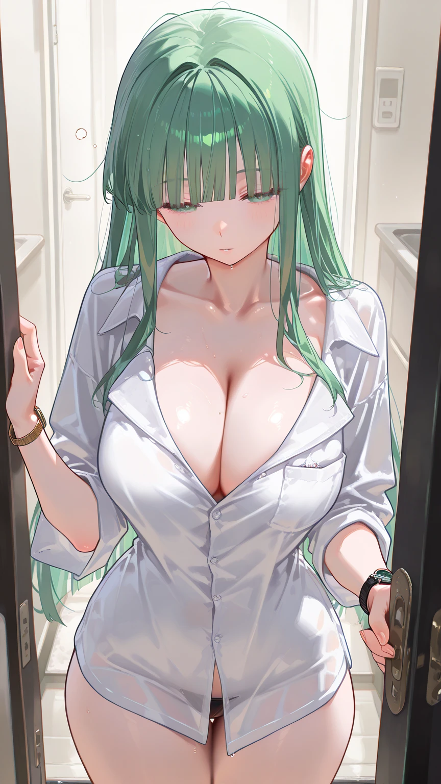 score_9, score_8_up, score_7_up, source_anime, medium breasts, Undressing, naked, 1 girl, selfie, very detailed image, clear image, 8k, garden, Fern - Sousou no Frieren