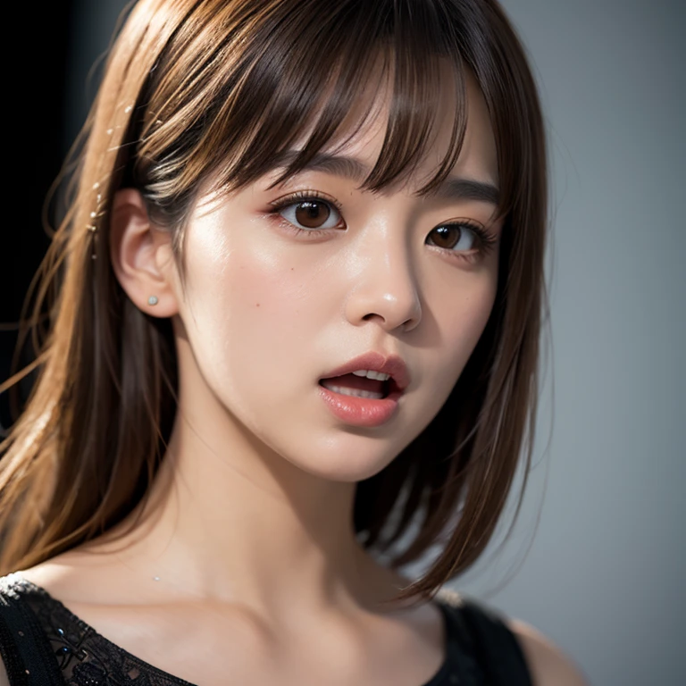 (Photo Real:1.4), (hyper realisitic:1.4), (Smooth lighting:1.05), 1 girl, sorrowful, looking away, Close-up of the face, Soft lighting, Back lighting, (Finest Real Textured Skins), Super fine face, glowy skin, retinas, Anatomically correct, acurate, (Wavy medium Hair:1.1), bangs, Textured skin, High quality, high details, Best Quality, High resolution,