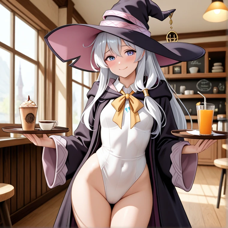 夕暮れの教室でグラビアポーズをしているnakedの女子高生、She has a grey lob and short bob hair and wears a large black witch hat with sapphire jewelry.、large and black witch's hat 、Small breasts、Small breasts、全naked、naked、Masturbation、Masturbation、I can see her breasts, navel, vagina, clitoris and labia majora.、一糸纏わぬnaked体、M-shaped legs、Spreading her pussy with her fingers、Open up、R18 Illustration、I can see her breasts, navel, vagina, clitoris and labia majora.、I&#39;m blushing because I&#39;m embarrassed