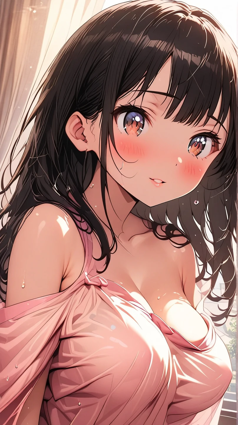 And soul、Stickers、1 beautiful girl、a bit、(((Baby Face、Baby Face、Baby Face、Extreme close-up photo of super flat chest、Pink pajamas、I mostly draw super flat chests.、Ultra Flat Chest Nipples、A loving smile、Ultra-flat breasts、Breast milk overflows、Short Height)))、blush、Sleeping together、short hair、White bra、Ultra-flat breastsの乳首、Baby Face、Baby Face、Baby Face