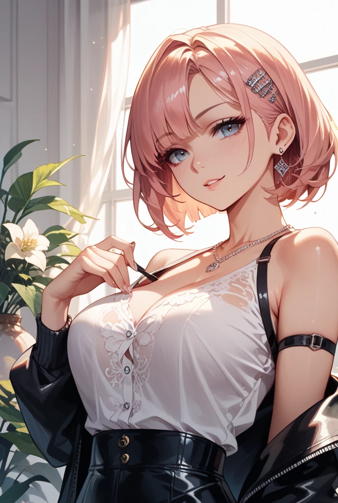 Eyes staring at me、Extremely beautiful eyes、Well-formed face、Extremely thin underwear