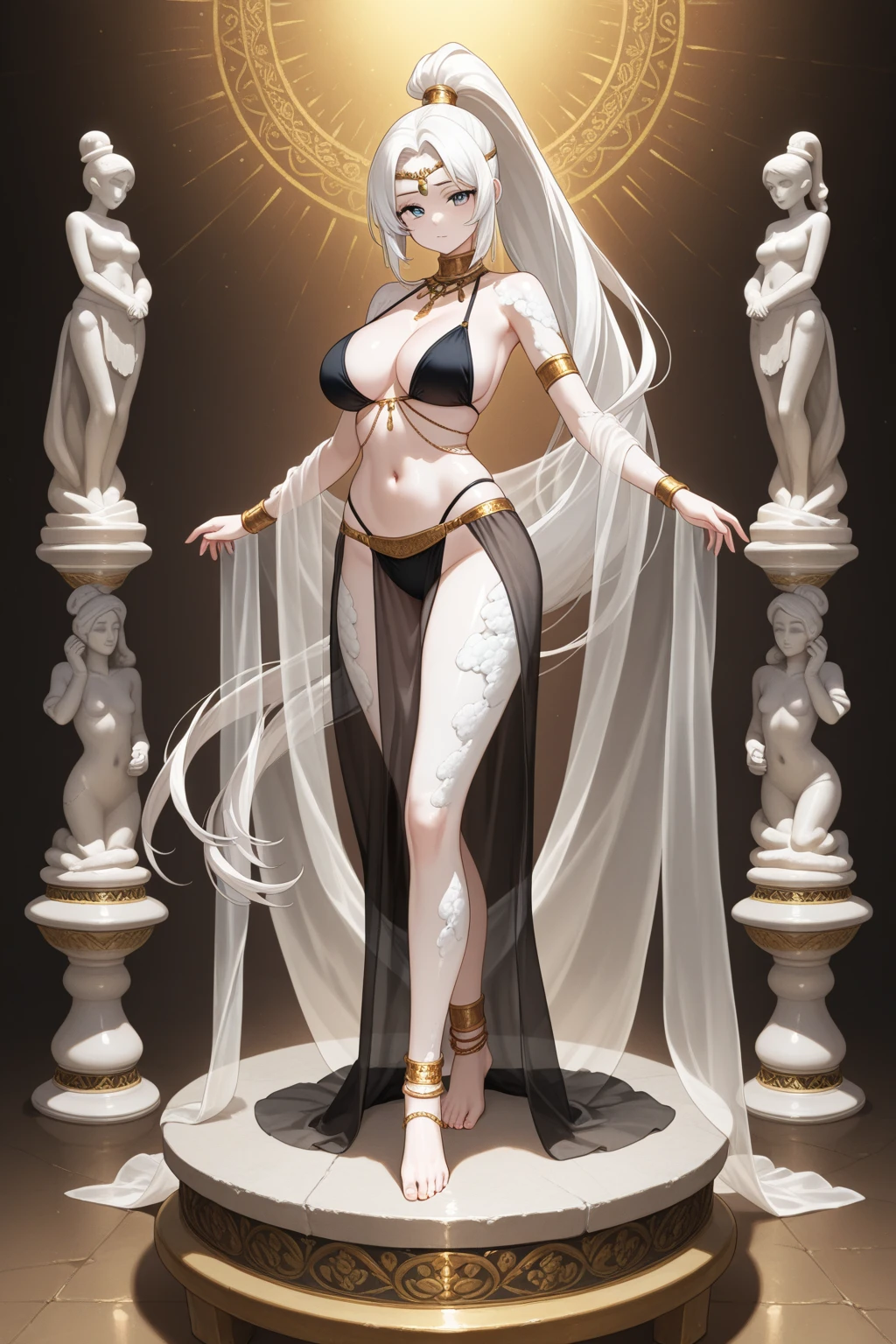 Highest quality, masterpiece, Ultra-high resolution, female、Big Breasts、Beautiful costume、Bondage、Humiliation、Orgasm、Ahegao、Squirting、Standing near the pillar、Erect nipples