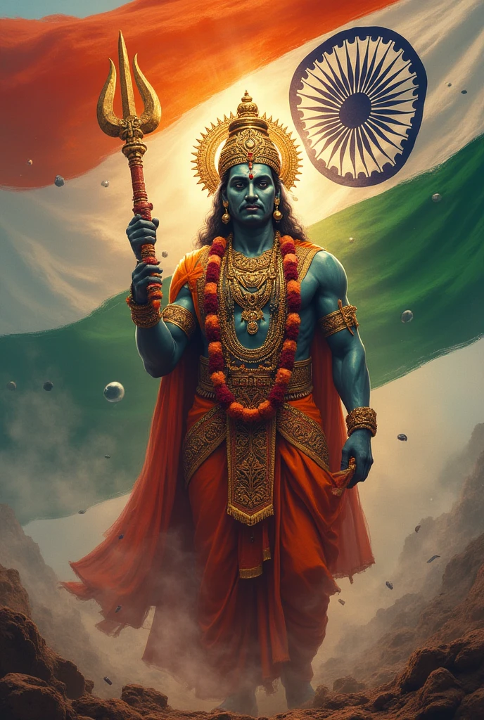 Sukuna standing with India flag