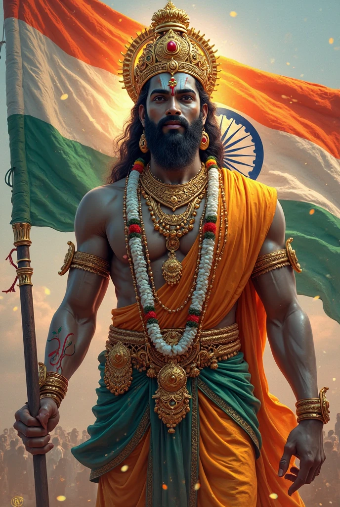 Text "ALAGAR" With attractive element in India flag
