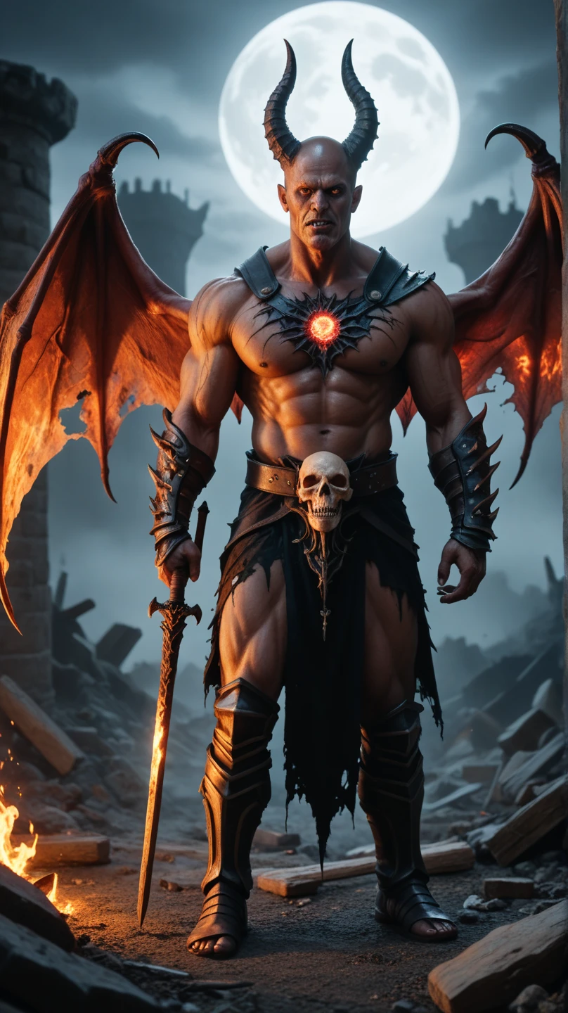 cinematic film still Horror-themed realistic photo of a evil demon with rotting angel wings and holding a scythe,glowing red pentagram on chest piece,unreal engine 5 quality render cinematic lighting 8k resolution concept art by giger trending on cgsociety,dramatic light,hdr,vivid color scheme,cyberpunk,neon noir style,sci-fi atmosphere,hyper realism,octane,god rays,volumetric,golden ratio,cool 4d,retrowave,in the year 2021,award winning masterpiece,depth,deep focus,black metal,true to life,natural skin,high detailed body,very detailed scene,shadows,detailed background,highly detailed skin,accurate to life,living image,amazingly lifelike .,glow effects,godrays,Hand drawn,render,8k,octane render,cinema 4d,blender,dark,atmospheric 4k ultra detailed,cinematic,Sharp focus,big depth of field,Masterpiece,colors,3d octane render, Eerie,unsettling,dark,spooky,suspenseful,grim,highly detailed,. shallow depth of field, vignette, highly detailed, high budget, bokeh, cinemascope, moody, epic, gorgeous, film grain, grainy