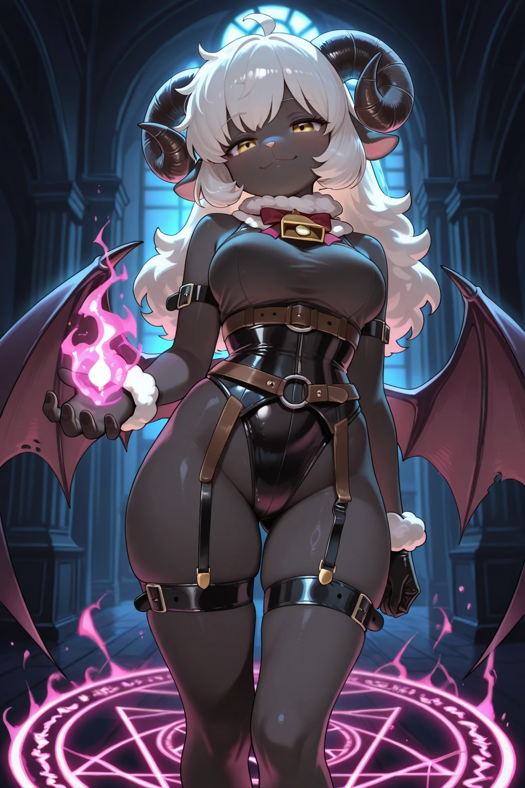(masterpiece), best quality, expressive eyes, perfect face, a white bug girl, two antennae, short white spiky hair, blunt hair, ((dark black sclera)), yellow eyes, smiling, sharp teeth, ((white color flesh skin tone)), armor bra, armor crotch, ((organic armor clothes)), looking at viewer, ((shot from below)), ((sfw))