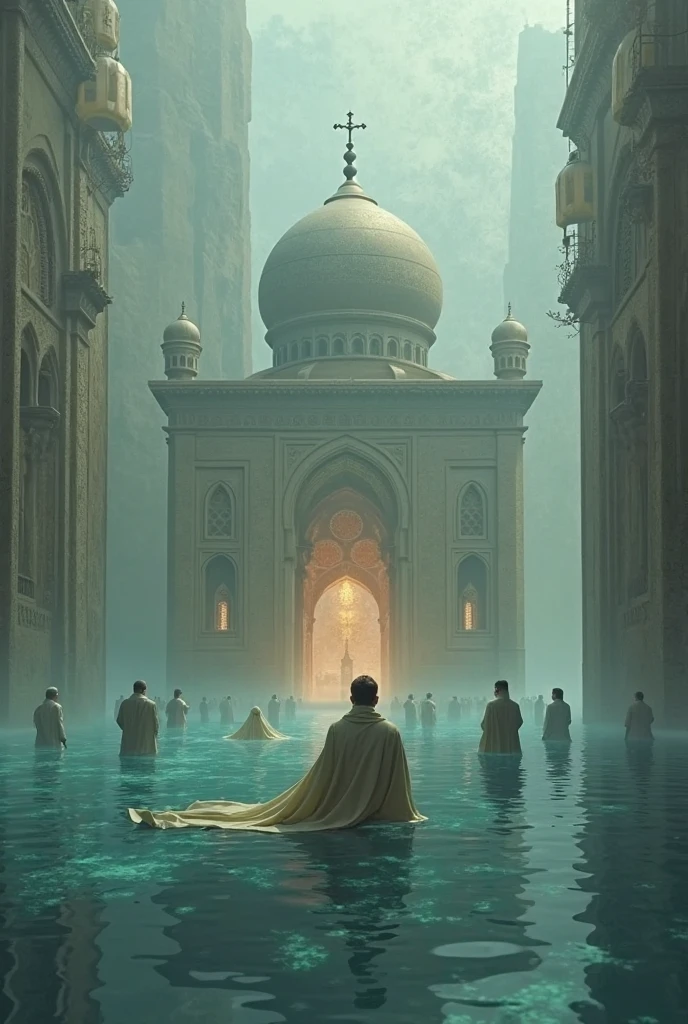 Finally the water entered the mosque but no people were found