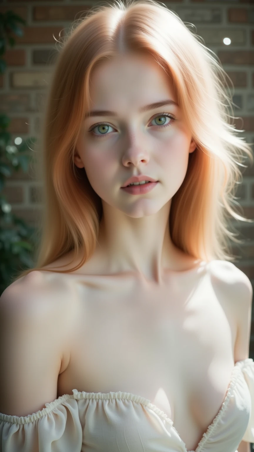 1girl in, age19, Solo, Aesthetic artwork, irish, wavy ginger hair, shoulder length hair, gray eyes, light grey eyes, pale skin, A-cup, small breasts, runners body, (textured skin, skin pores:1.1), goosebumps, playing chess while naked