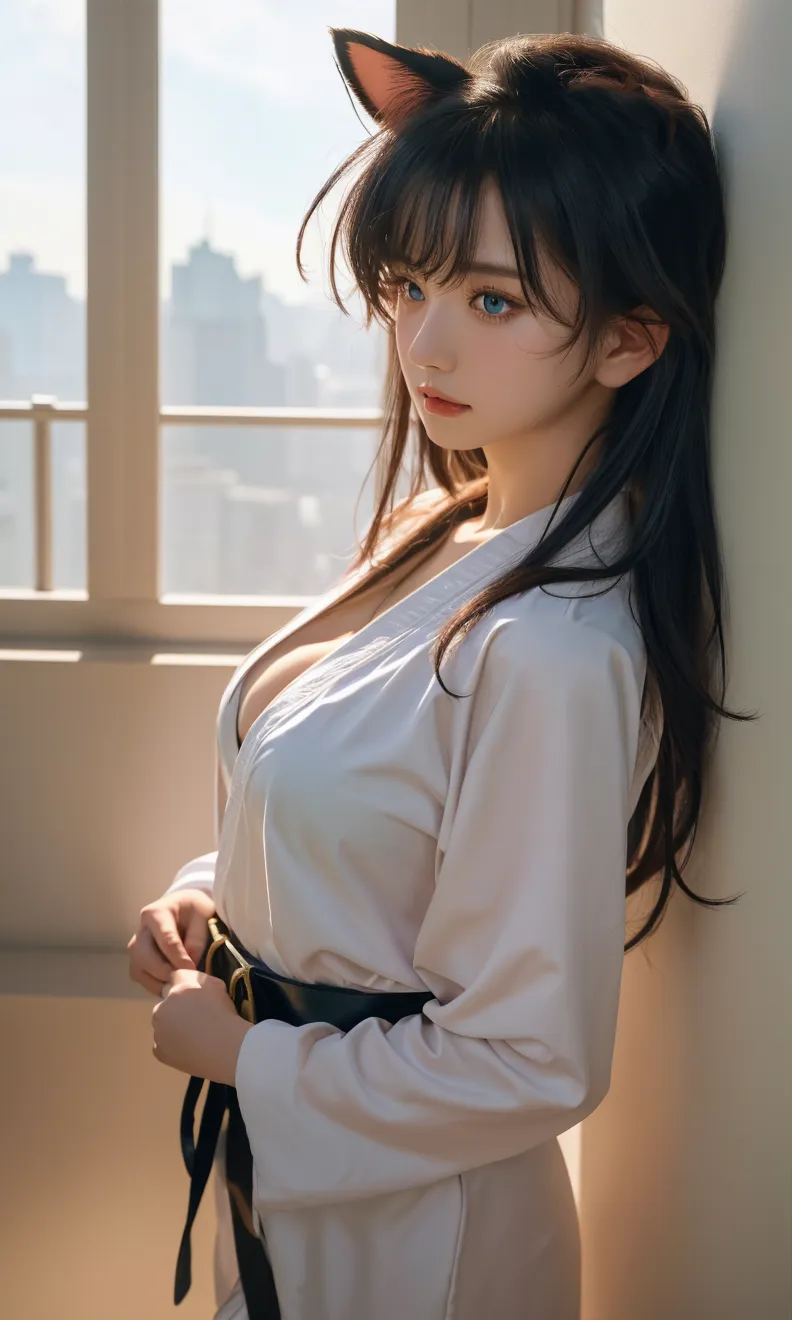 (masterpiece, Highest quality:1.2), reality、4K Anime Art、High school girl riding a bicycle, alone、whole body、short hair、White Sailor Suit,Long pleated skirt、From the side、Embankment、
((((Emphasize cleavage))))