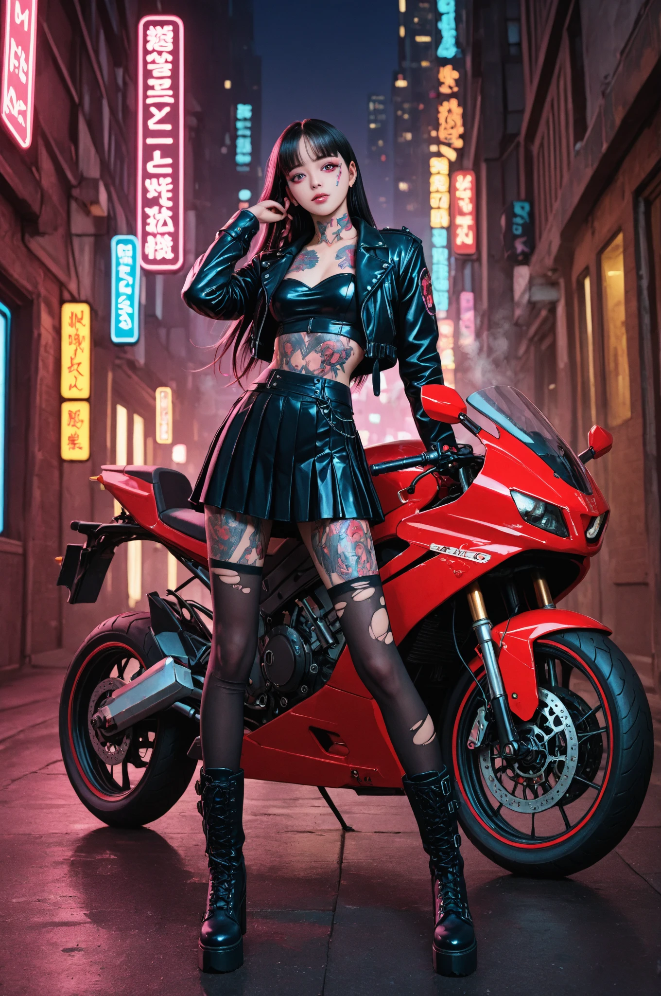 (ExtremelyDetailed((Song Joo A))) clearly visible the shape of Butt, Radiant PearlSkin with Transparency, motor cycle event girls in sexy costume, Detailed Clothing texture, Full of (motor cycle) . (Full body shot:1.2),Ultra-detailed,grand scale,epic,zoomed out,wide angle. (ExtremelyDetailed Beautiful face) Dynamic Joyful Expressions LifeLike Rendering. (Exposed:0.59) PerfectLighting (TopQuality 8K(masterpiece(ProfessionalPhoto:1.37)))