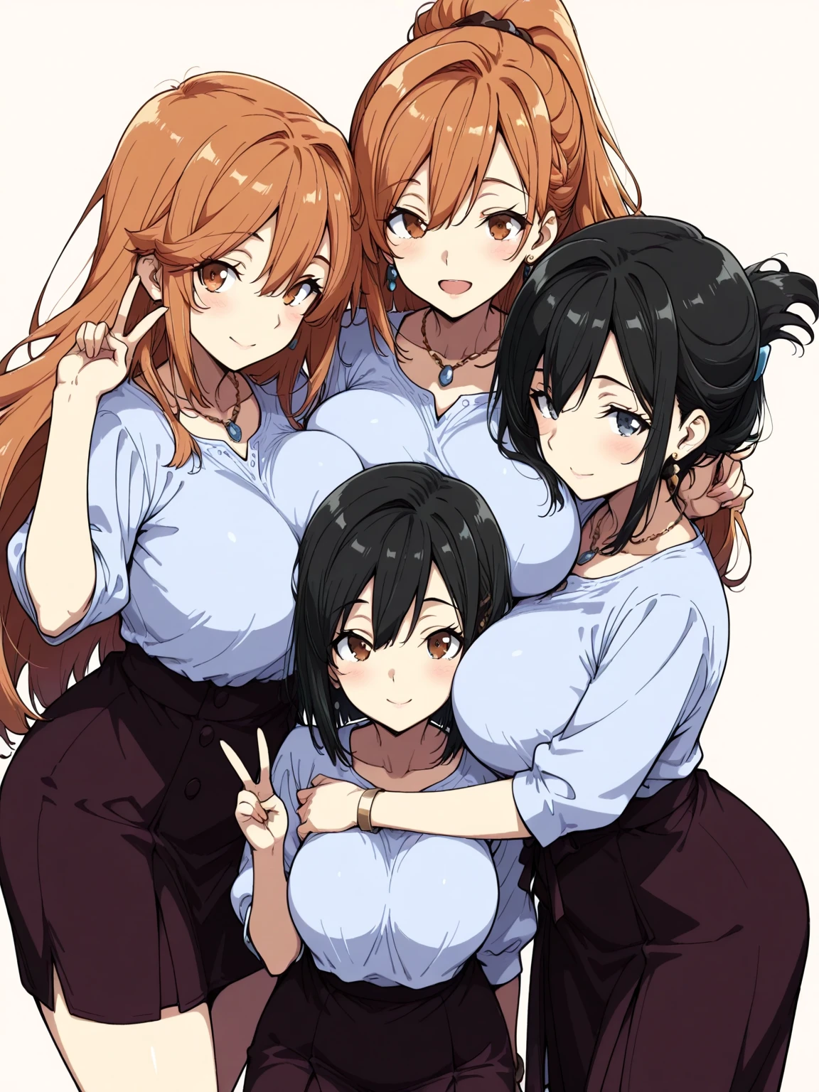 Ichige style,  hair ornaments,  Side Ponytail, smile, View your viewers, neckerchief, Upper Body, 心臓 hair ornaments, cardigan, Sailor collar, Seraphim, black bangs, Yellow Eyes, Mouth closed, Long Hair, Brown eyes, star (symbol)、Micro Bikini、Big Tits