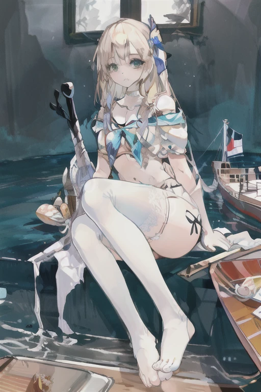 (Mastepiece、highest quality)、(Perfect athletic body:1.2)、(Detailed hair)、Super detailed、Anime Style、whole body、solo、Sailor Girl、Giant anchor、Shaped teeth、Black Hair、Blonde、Wearing sneakers、Stand on board、8K High Resolution、White background、whole body、highest quality、Masterpiece、Official Art、The best composition、Wind、deep focus,absurdres、detailed eyes and face、minaba hideo、 Grim Reaper's Scythe、White and blue sailor uniform、Sailor hat、anchor、⚓⚓