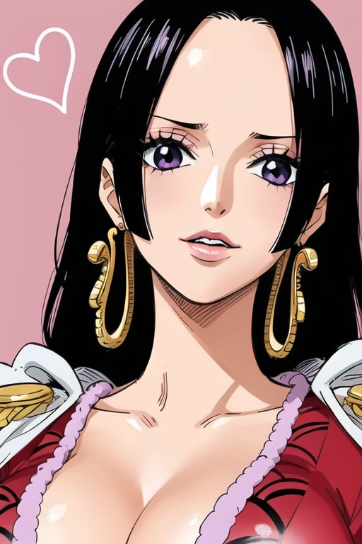 (((masterpiece))), (((best quality))), ((ultra-detailed)), (highly detailed CG illustration), Boa Hancock, (masterpiece:1.5), Detailed Photo, Sexy, (Best Quality: 1.4), (1girl), Beautiful Face, (Black Hair, long Hair: 1.3), Beautiful Hairstyle, beautiful detail eyes, (realistic skin), beautiful skin, absurd, attractive, ultra high resolution, high definition, Pinkish white skin, cool white light, sexy pose, Beautiful , white background, pink soft white light, Wear a white tank top, teenage girl, sexy