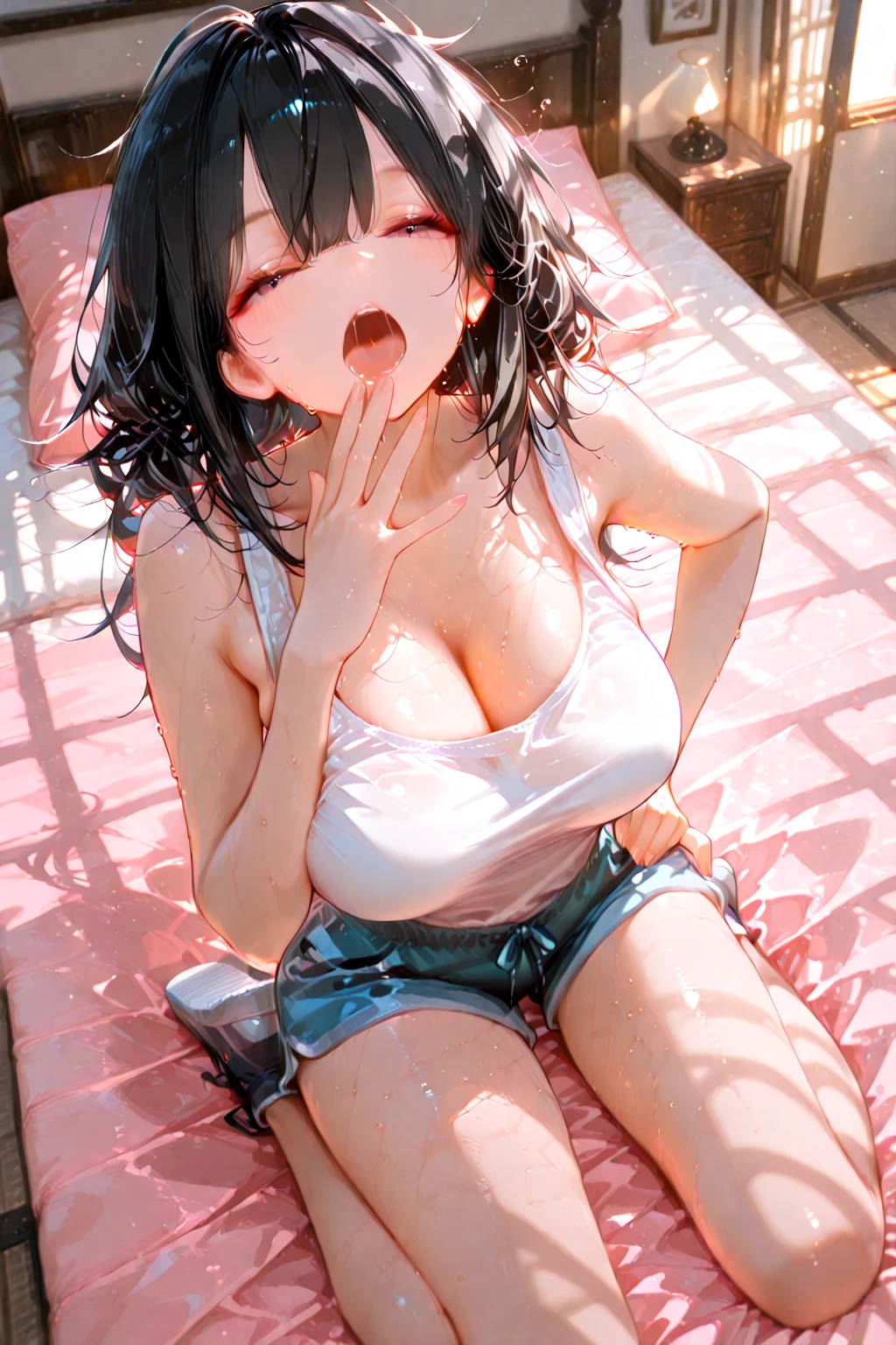 (((masterpiece,Highest Resolution,4K High Resolution,Crisp image quality:1.3)Pussy juice(Ultra HD,Detailed Hair,(Maid Service Sex:1.2)(Huge cock inserted into beautiful pussy)same,(POV of Enako lying on her back having fertilization sex with a man of the opposite sex:1.2)Close-up photography,(Intense penetration)garter belt,((Crisp image quality:1.2))((Sharp contours:1.2))((Pussy juiceでべちゃべちゃ))(Close up pov:1.5)Overflowing breasts,((Hidden camera shots))