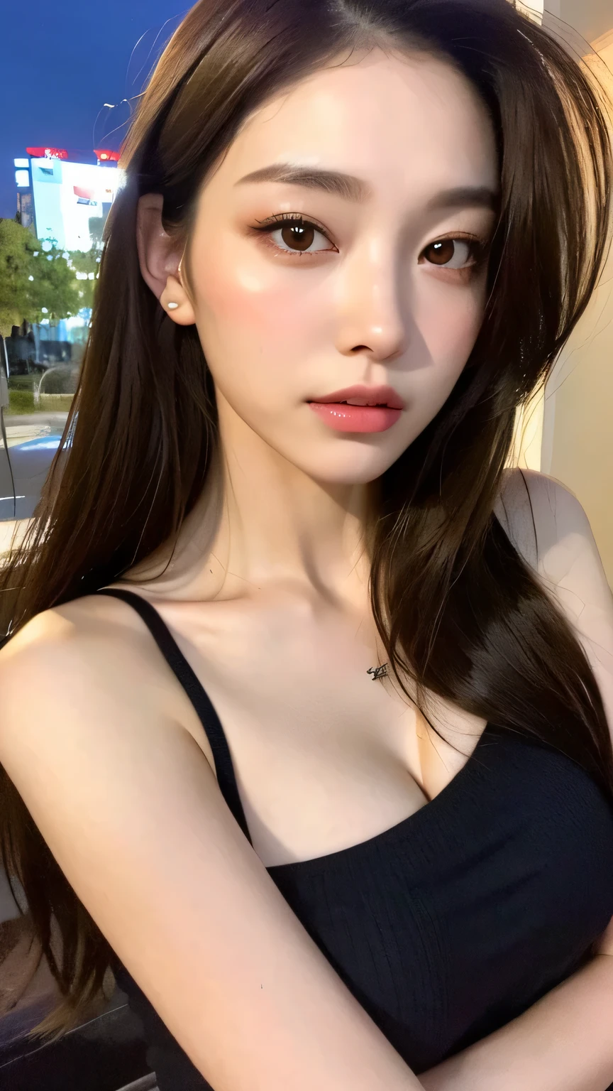 Full body angle、((highest quality, 8K, masterpiece:1.3)), concentrated:1.2, Perfect body beauty:1.4, :1.2, ((Delicate Hair)), (Colorful striped off-shoulder t-shirt、 :1.1) , ((highest quality、8K、masterpiece:1.3))、1 Girl、A sloppy smile、Esbian all over、Slim face、Big 、Beautiful woman、(Dark Brown Hair)、Long Hair、1.1、Flickering Valley、Detailed eyes、double eyelid、Blurred Background、超Slim face、Looking down、