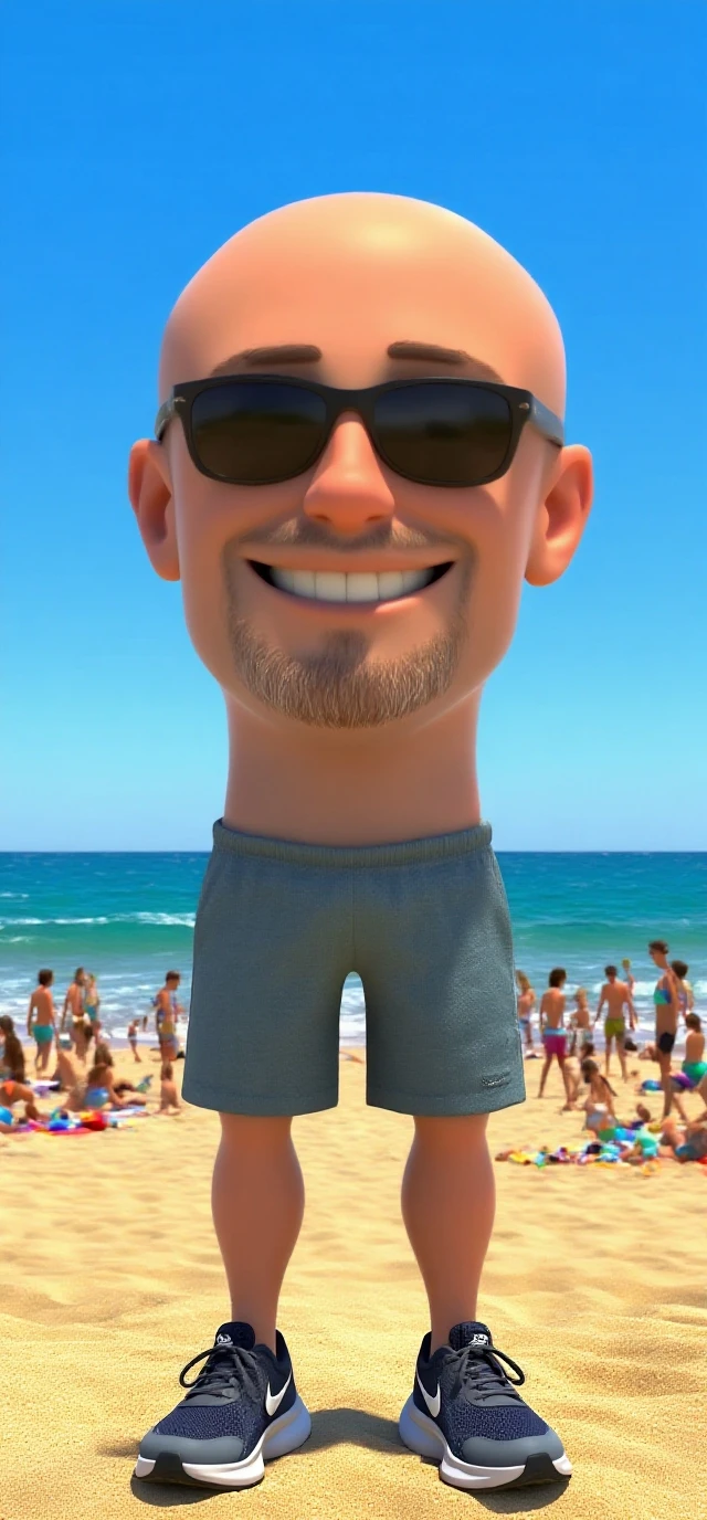 obra-prima, melhor qualidade, cara branco musculoso, pessoas olhando para ele, na praia, com penis grande