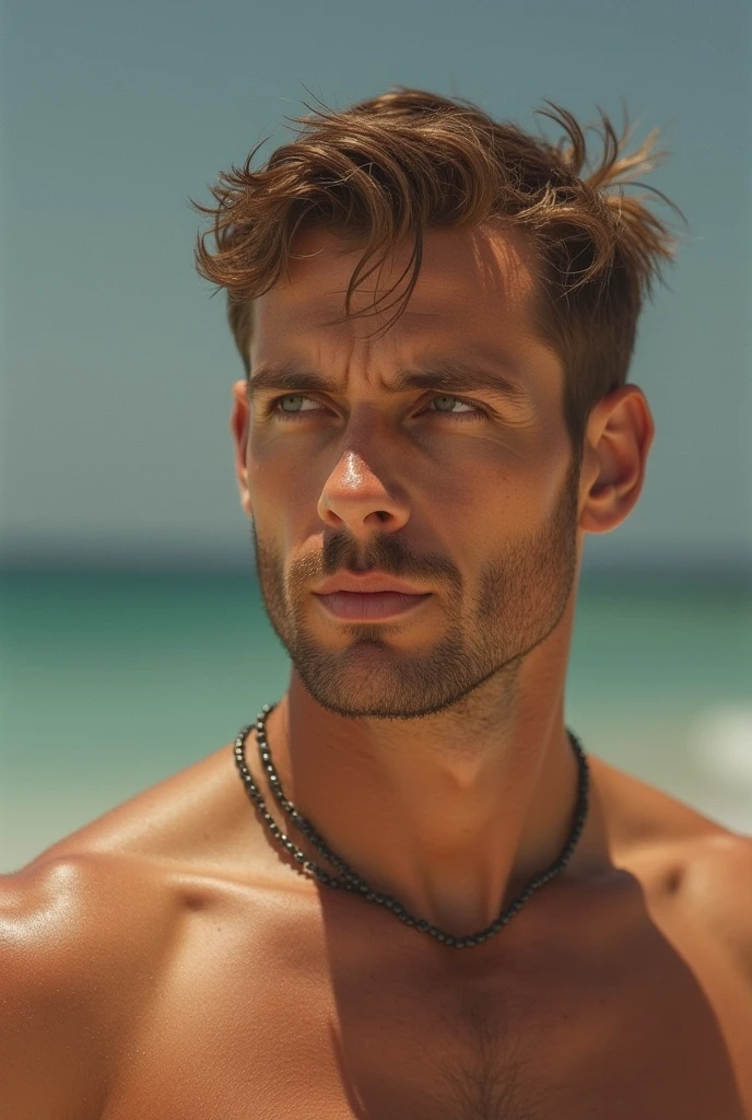 masterpiece, best quality, high resolution, closeup portrait, male focus, solo focus, A man, 60 years old, grey hair, old man, in speedo, grey silver hair, messy hairstyle, cute and seductive face, old but attractive, bare chest, body hair, hairy armpits, facial hair, pale skin, sun freckles, roman nose, very skinny body, hairy legs, cute, white chest hair, very hairy chest, dimples, scruffy beard, very hairy armpits, bold jawline , sweaty, in the background a beach on a cloudy day, view from below, amazing composition, front view, HDR, ultra quality, elegant, highly detailed