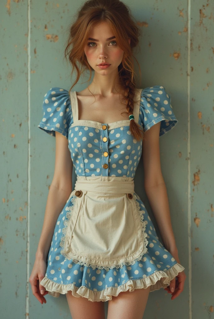 (full body shot:1.7) photorealistic image of a (standing pose:1.3) ultrarealistic, photography, long red hair, woman, 24 years old, hourglass figure, perfect body, Flirty look, natural medium breasts, blur background, housewife outfit, standing in front of the washingmachine with a basket full of laundry in her hands