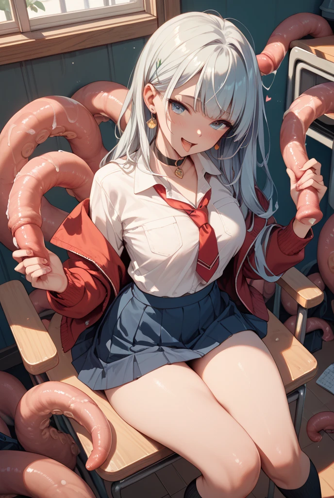 (masterpiece, Highest quality:1.2), alone, One girl, 幼いchildのゴールドシップ, pillbox hat,、White blouse、、blazer、Pleated skirt、Knee-high socks、Horse tail,、grassland、Nature、blush、Close your eyes and scream、Muddy liquid all over the body、Big Breasts、The bra is see-through、Clothes are see-through、Open your legs、Leg spread、、Kindergarteners、、6 years old、、の小さな体、Tentacles touching pussy、White viscous liquid、A lot of love juice、Get by a large amount of tentacles、Put tentacles in your、A large number of tentacles wrap around the body、Tentacle insertion into、Tentacles and sexual activity、Tentacles and sex、Tentacles get inside clothes、Inserting a tentacle into the vagina、Sweat、Massive 、Vaginal 、orgasm、Cramp、Masturbation、masturbation behavior、From the side、Blowjob、Titty fuck、Carry a school bag、Reluctant、Lace bra、See-through bra