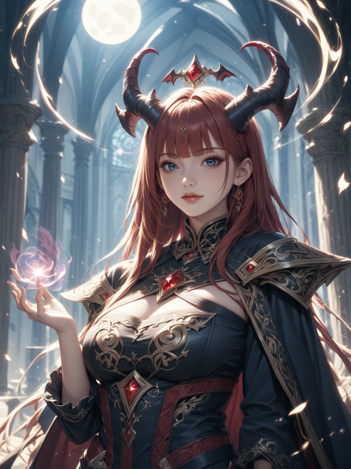 MizoraBG, 1girl, horns, red eyes, dress, orange hair, grey skin,  <lora:MizoraBG:0.7>, 
cropped shoulders