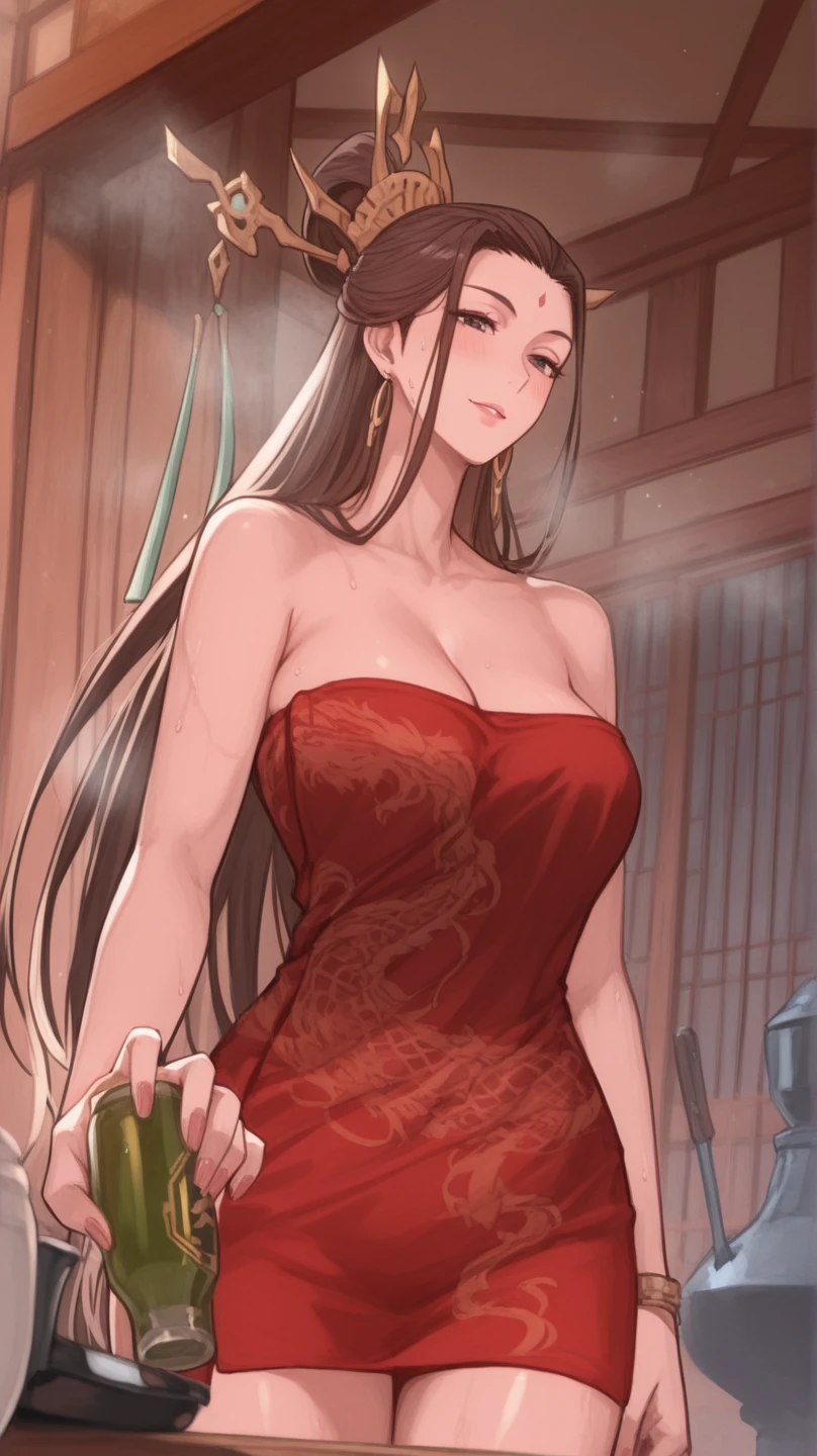 Seoldef, black hair, black eyes, long hair, glasses
masterpiece, best quality
cosplay costume, chinese talisman on forehead,