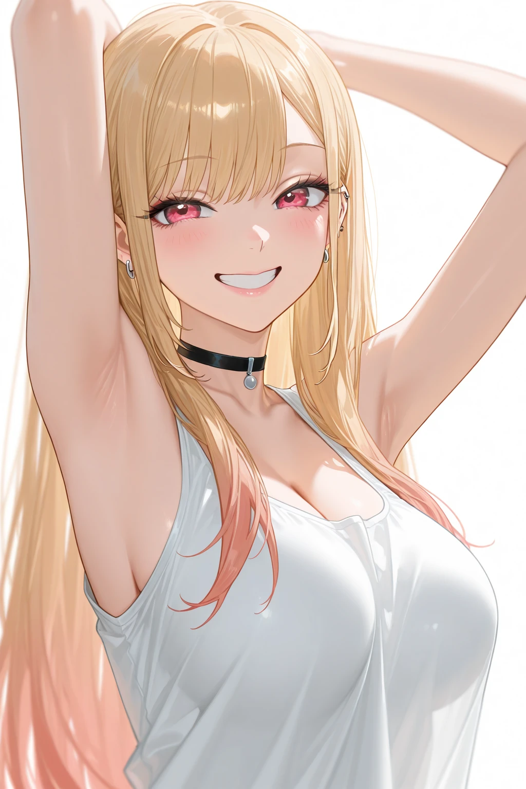 masterpiece, best quality,kfk, 1girl, bangs, bare_shoulders, skirt, breasts, gloves, sexy, hot, cute, playful from waist up, low angle, large_breasts, long_hair, bra pantyhose,orange hair, shirt, solo,viewer, (black and white line illustration, like manga),