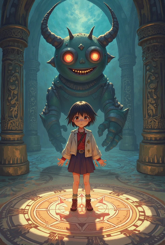 Summoning Ritual Anime Anime, demonic summoning, a girl standing in front of the summoning ...