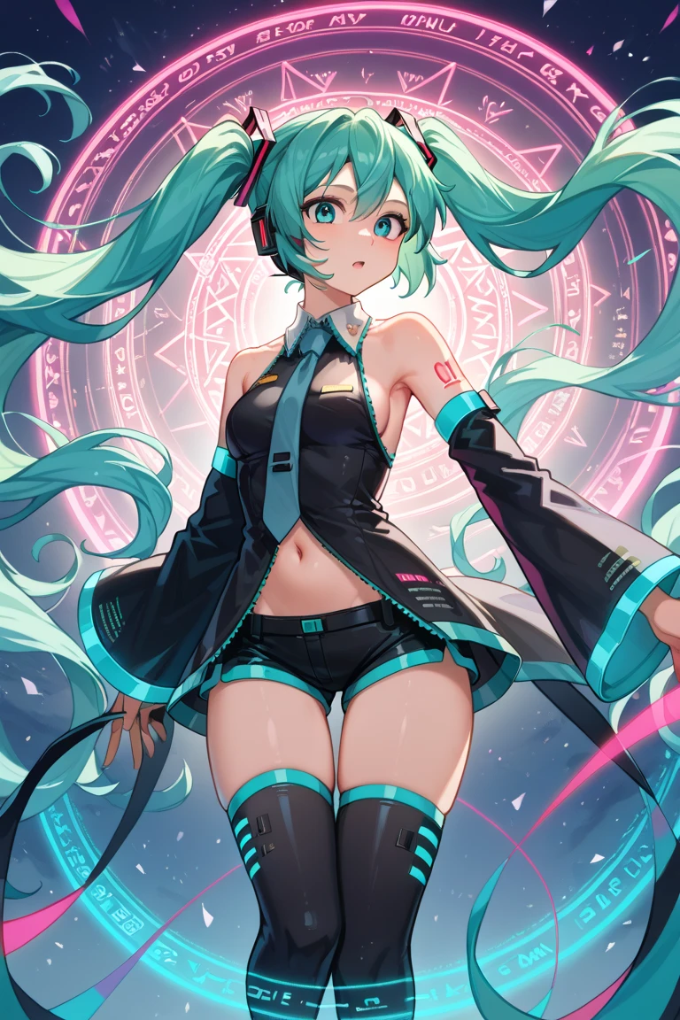 Hatsune Miku disfrazada de dark magician gils.