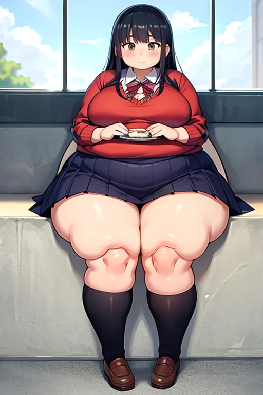 (masterpiece, best quality, highly detailed), 1girls, big belly, huge belly, art by kipteitei, round belly, chubby, curvy, belly grab, enormous belly, fat belly, thicc, bigger belly, really big belly, jiggly belly, glasses, sitting, thighhighs, high heels, smug face, ((full body)), (dominant), (vampire girl)