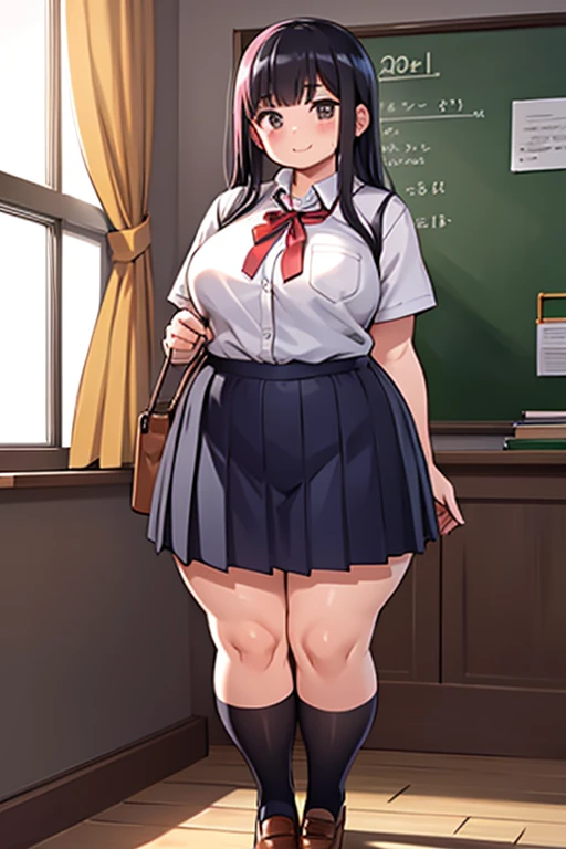 Komi, female, solo, 1female, toned, wide hips, very skinny, very thin, very slim, very slender, thick thighs, ifbb, thin waist, slendered abs, narrow waist, small waist,  erection under clothes, erection, boner, futa_overflow, futanari, bulge, bulge in the crotch , school girl uniform, black panties, school background, empty classroom, smile, smug, penis poking out of the top of panties, erect, erect penis, dick, cum, semen, shy, surprised