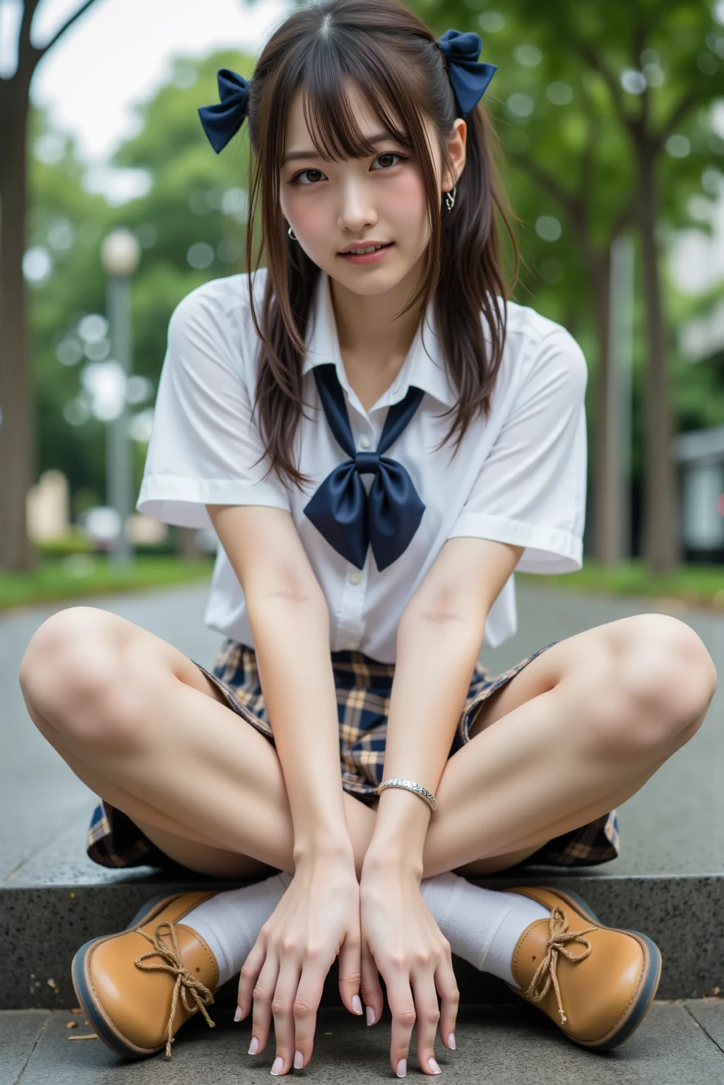 (photorealistic:1.4), best quality, masterpiece, raw 32k photo, (extremely detailed japanese beautiful girl), (extremely detailed eyes:1.2), (cute face:1.2), ultra-detailed, ultra high res, amazing, BREAK,(squatting),
(school uniform:1.5), (full body:1.2), detailed school girl, (disneyland:1.3), beautiful detailed girl, bangs, cute face, miniskirt,loafers, a girl