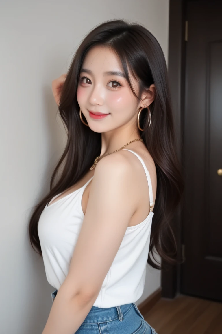 (masterpiece), best quality, expressive eyes, perfect face, AI art Shiori generated for keywords ((masterpiece)), ((best quality)),(ultra-detailed), (lovely), ((extremely detailed)), (beautiful), pretty face, (fujisaki shiori), mature girl, 4K, 8K, 1girl, solo fujisaki shiori, lovely happy, shiny skin, beauty girl, perfect legs, red eyes, featuring Fujisaki Shiori from the beloved Tokimeki Memorial series, medium straighten hair, long hair, red hair, lash-grazing, air fringe, live alone, 22-years-old, adult girl, larger breasts, E cup breasts:1.1, cleveage, nipples, wide hips, in summer, at noon, live hong kong, music office to do intern, in music culture center venue, use laptop to check Arrange music culture event process, (a neck Hang Employee ID card), girl's sweater sleeveless shirt, skirt, white lace panties, working posture, (see cameltoe very extremely highly detailed:1.0), cowboy shot, rear view, from behind view, dynamic angle.