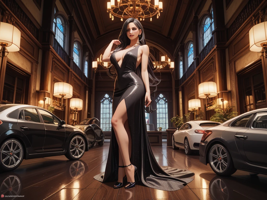 gorgeous lady, standing, full body, night dress, sexy look, photorealistic, highly detailed, 4k, 8k, studio lighting, trending on artstation --auto --s2