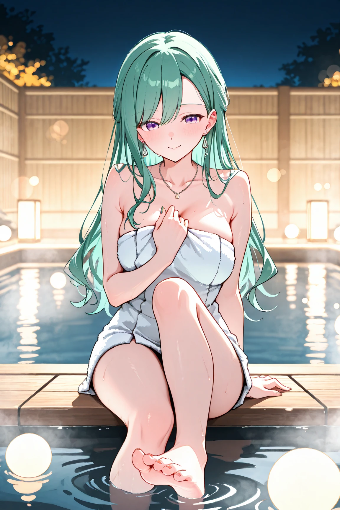 masterpiece, best quality, extremely detailed CG unity 8k wallpaper, (ultra detailed), (ultra realistic), RAW photo, photorealistic, 8k, high res, extremely detailed face, sharp focus, intricate details, absurdres, 1girl, green yellow hair, blue eyes, romantic style hair, gorgeous, curvy, pale skin, huge breasts, looking at viewer, nude, naked, bathing, in bathub, bath, water, soap bubbles, shampoo,
