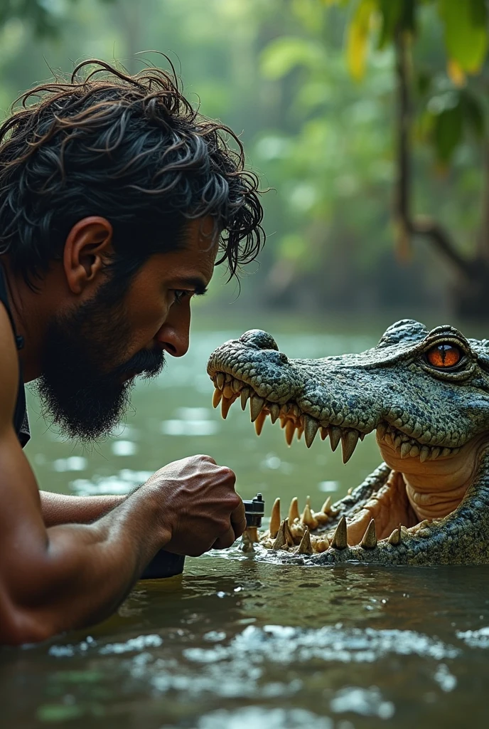 A man carrying the Amazonian paiche 