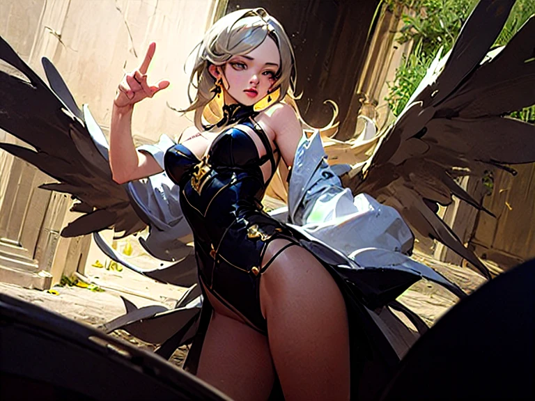 Realistic 3D style, beautiful girl, cool girl, (detailed hat 8k) (detailed face 8k) (detailed hair 8k) (detailed clothes 8k) do not change glasses, red lips,  purple cloak, grey hair, 8K, HDR sharpen.