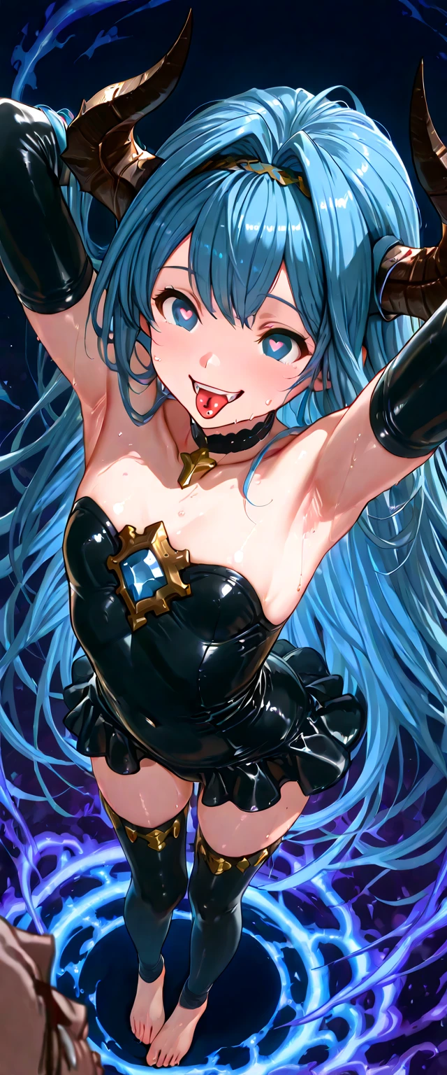 (Perfect body),Best Quality,(8K Portrait),(Official art)、((NSFW))、(((Lori)))、((Short stature))、((:o))、Wavy mouth、One eye is closed、is crying、1girl in,(blush),(Sweat),(((flat chest)))、(thick thighs)、(big butts)、((Blue hair))、(Long hair)、(((Twin-tailed)))、Yellow Ribbon、((White and light blue leotard))、 ((Yellow ruffles))、(yellow eyes)、Hands behind the body、Armpits、Cowboy Shot、Electronic space、Sitting on the floor、((spreading legs))